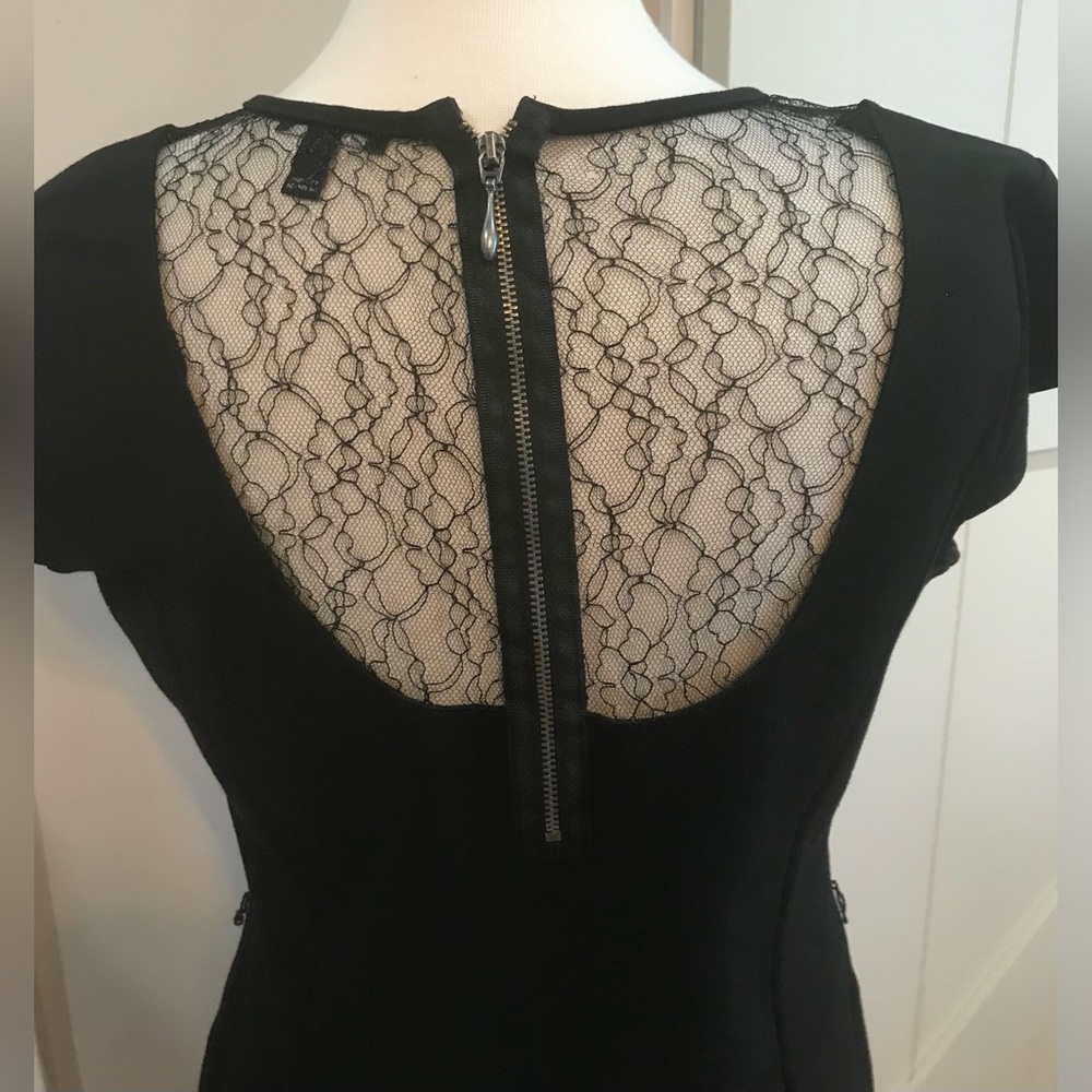 Jacob Classic Black Midi Dress With Lace - Picture 4 of 6